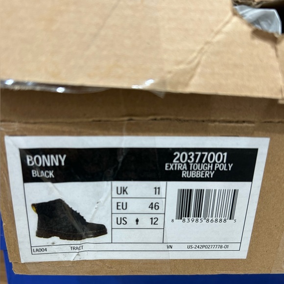 Dr Martens Bonny Boots Extra Tough Poly Rubbery in Black Men's 12 New In Box - Picture 7 of 7